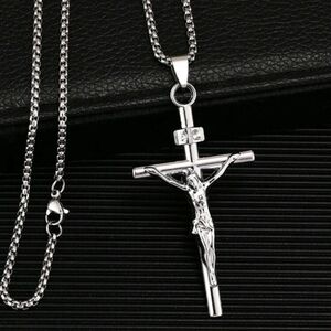 Silver Crucifix Pendant Necklace